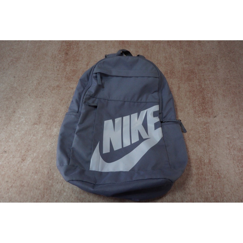 Nike Elemental Backpack Gray Large Logo Laptop School Bag Vintage 72 Patch